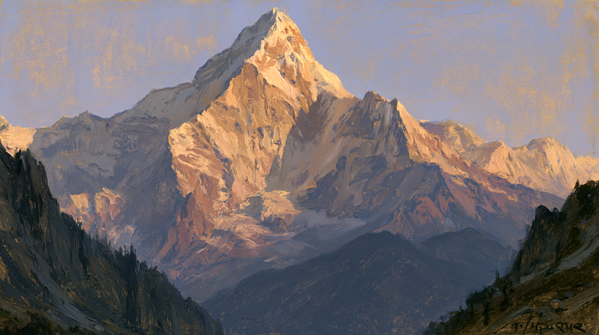Painted golden mountain